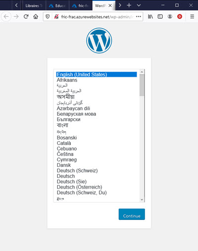 Azure WordPress Configureren
